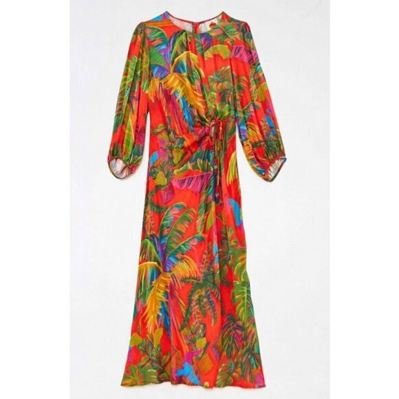 💕FARM RIO💕 Urban Jungle Midi Dress ~ XS NWT - Picture 10 of 16
